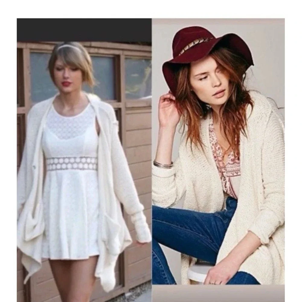 ASO Taylor Swift Free People Baja‎ Circle Back Cardigan Cream S